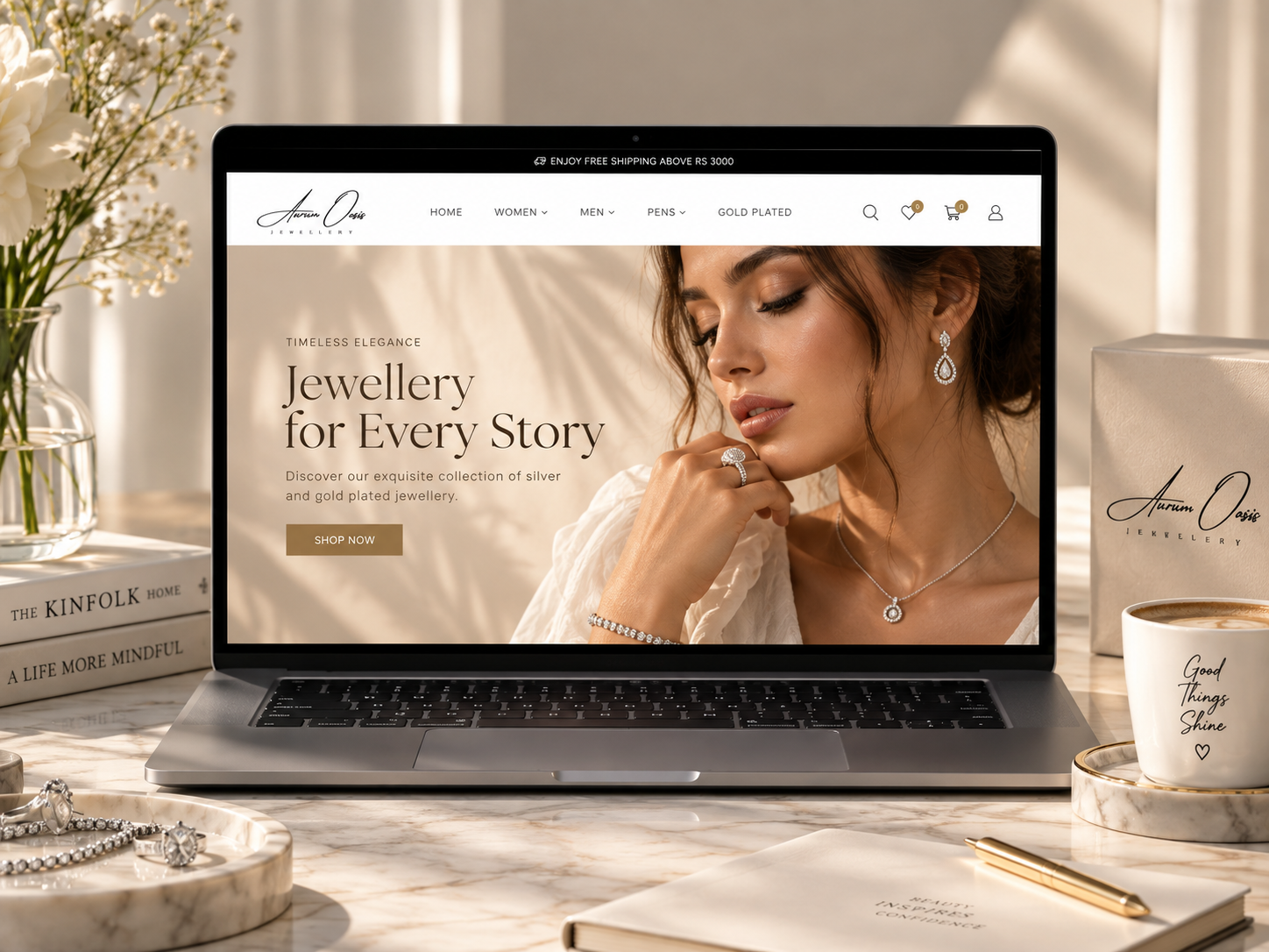 Aurum Oasis website homepage designed and built by Webmate