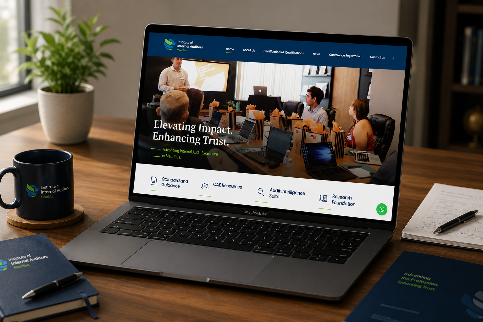 IIA Mauritius website designed and built by Webmate