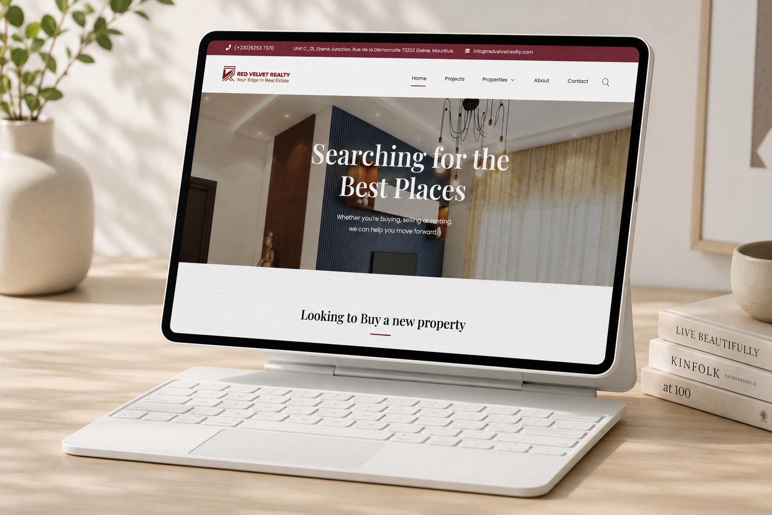 Red Velvet Realty website homepage designed and built by Webmate