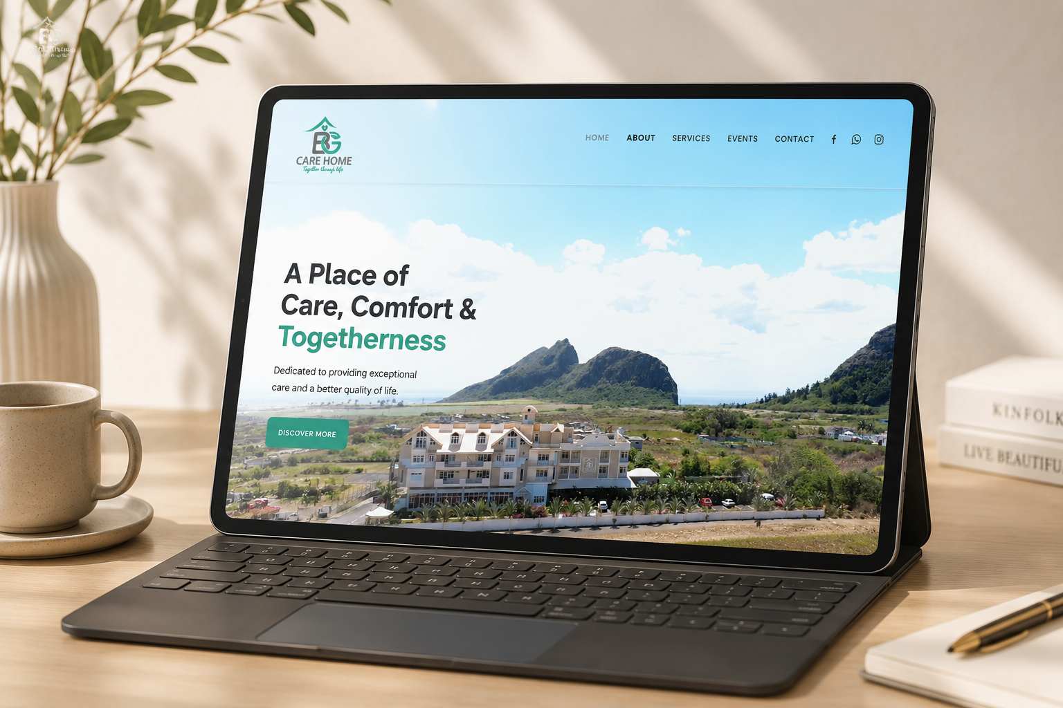 BG Care Home website homepage designed and built by Webmate