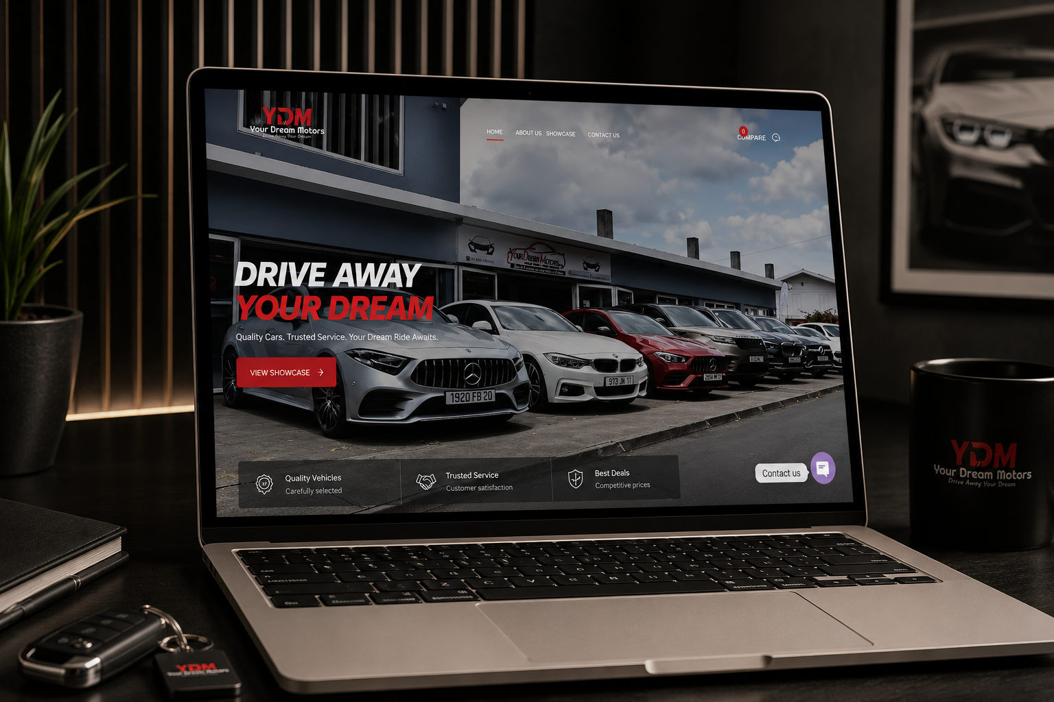 Your Dream Motors website homepage designed and built by Webmate
