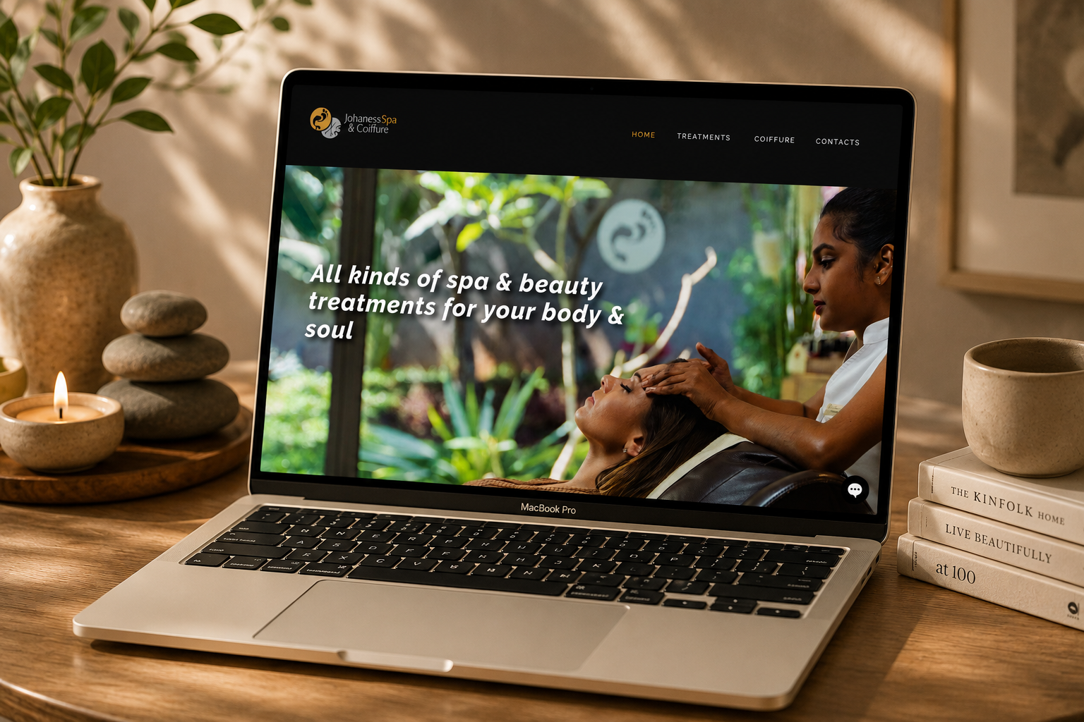 Johaness Spa & Coiffure website designed and built by Webmate