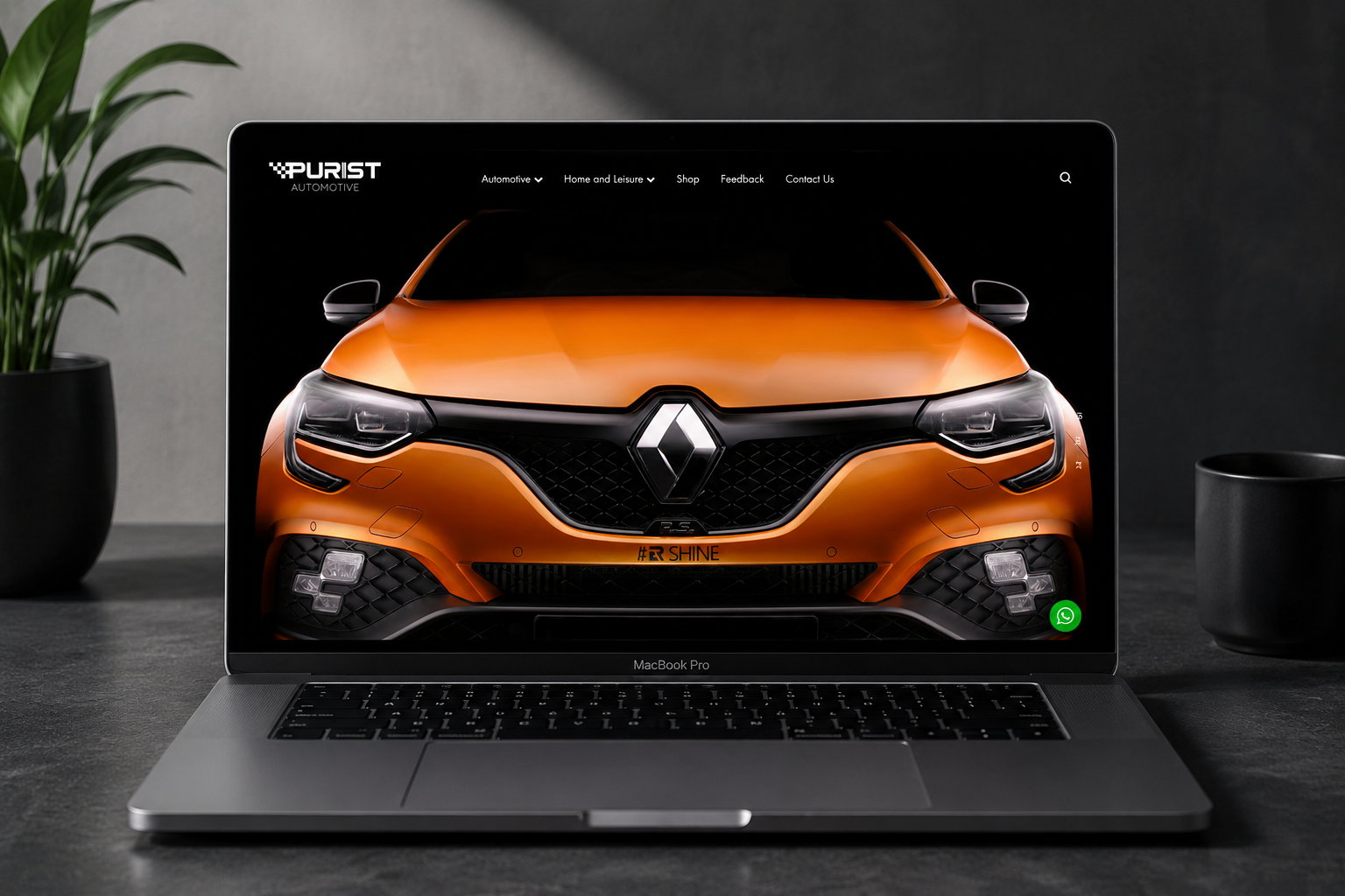 Purist Automotive website homepage designed and built by Webmate