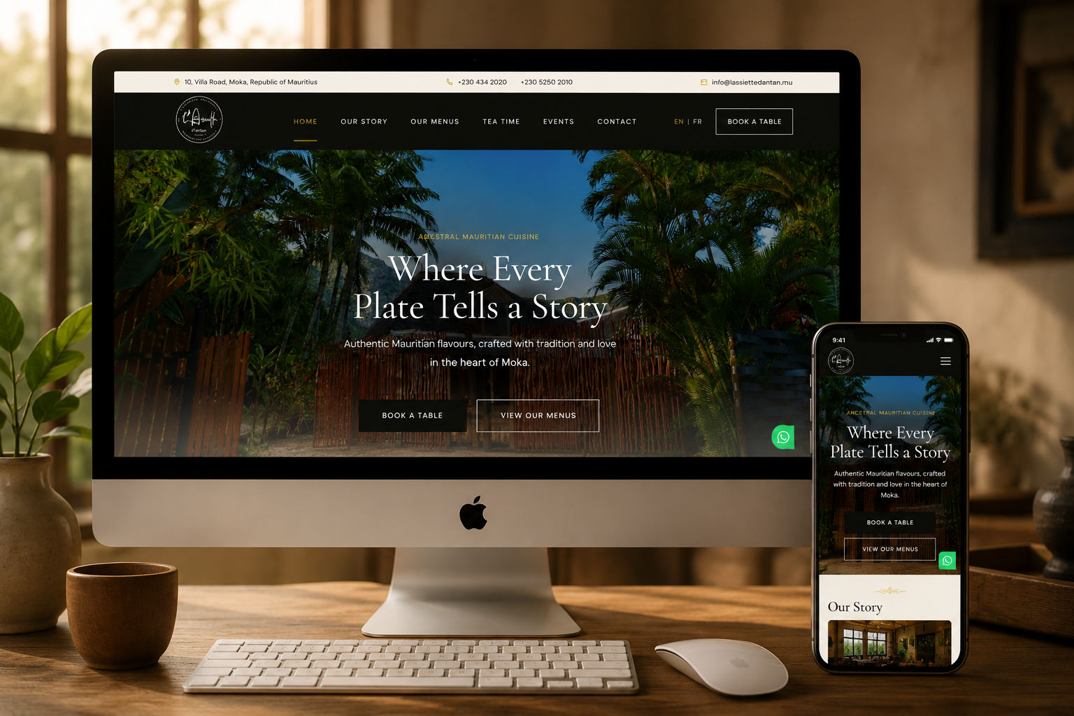 L'Assiette d'Antan website homepage designed and built by Webmate